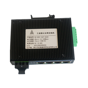1光4電百兆工業(yè)級以太網(wǎng)交換機 OX-205-1S4T-SC20